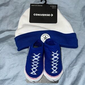 Converse 0-6 months hat and booties